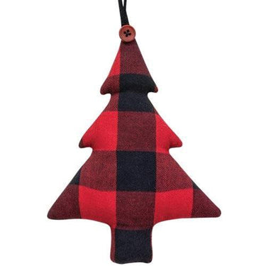 Red Buffalo Check Fabric Tree Ornament - The Fox Decor